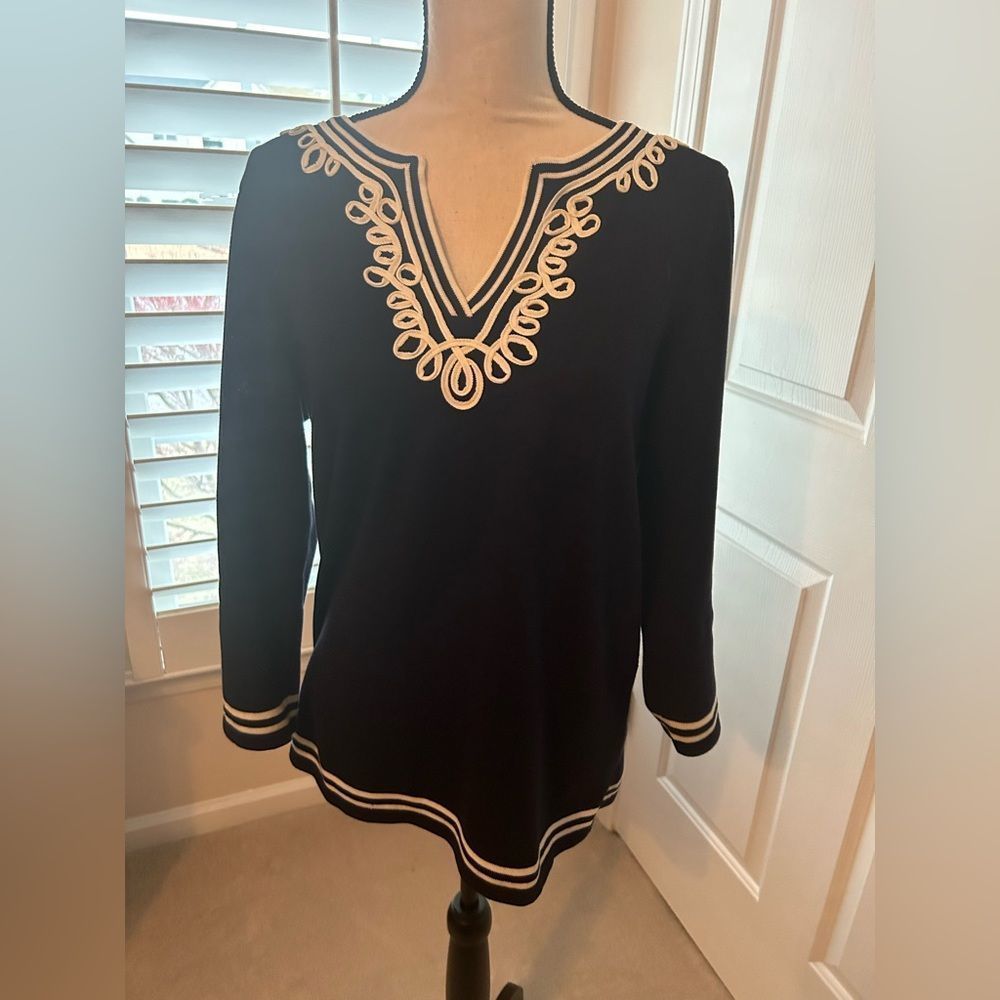 Talbots top, Medium, navy blue. So pretty!!